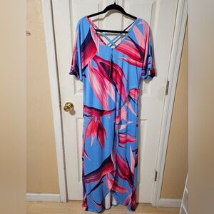 Women's Fashion Nova Vibrant Floral Kaftan Maxi Dress